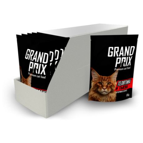 Корм для кошек GRAND PRIX с телятиной и с тыквой 24шт. х 85 г (кусочки в соусе)