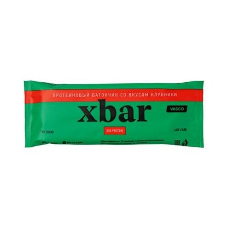 Протеиновый батончик VASCO Xbar со вкусом клубники, 60 г