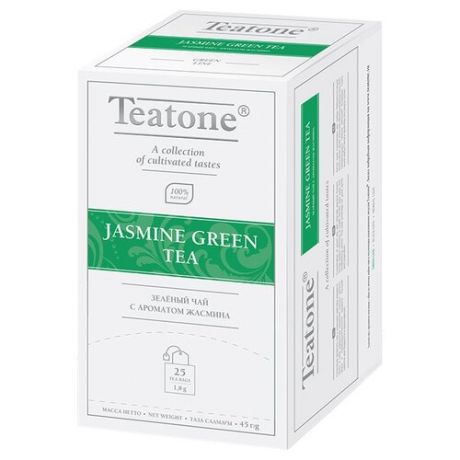 Чай зеленый Teatone Jasmine в пакетиках, 25 шт.