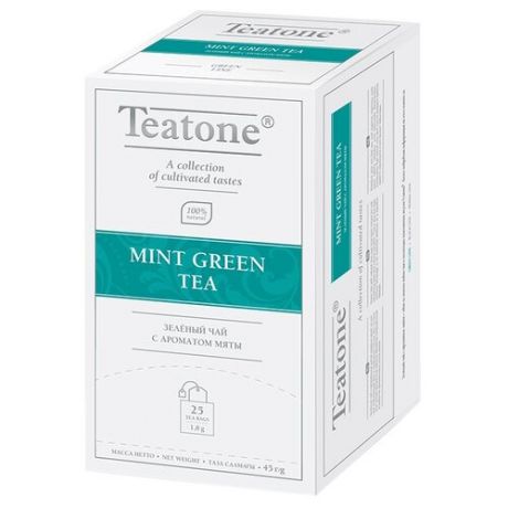 Чай зеленый Teatone Mint в пакетиках, 25 шт.