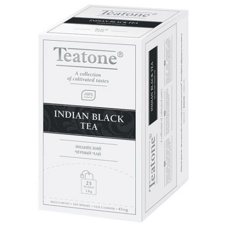 Чай черный Teatone Indian в пакетиках, 25 шт.