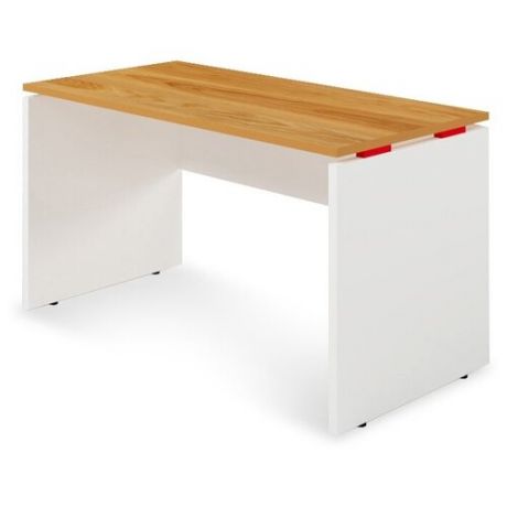 Письменный стол Zebrano SP1-33-11-8, 120х60 см, цвет: дуб/белая кромка/красные проставки