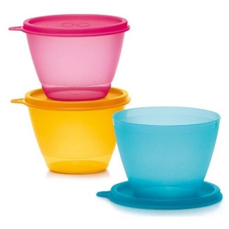 Tupperware Набор контейнеров "Классика" розовый/желтый/голубой
