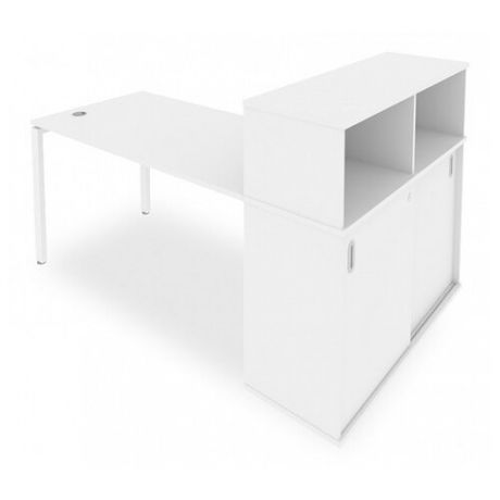 Письменный стол Рива Б.РС-СШК-3, 181х112 см, цвет: белый/белый