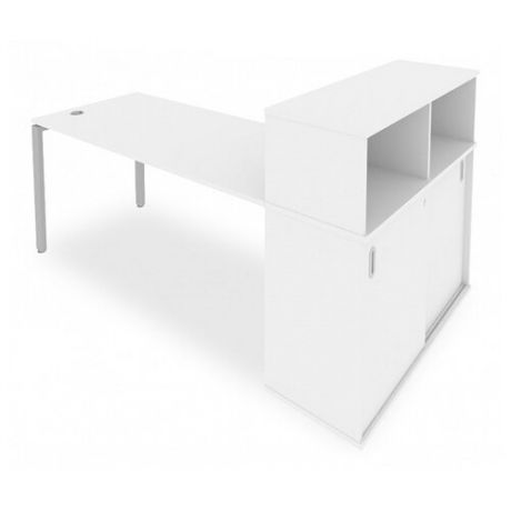 Письменный стол Рива Б.РС-СШК-3, 201х112 см, цвет: серый/белый