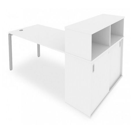 Письменный стол Рива Б.РС-СШК-3, 181х112 см, цвет: серый/белый
