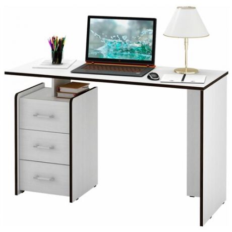 Письменный стол МФ Мастер Слим-1/Слим-2, 120х50 см, тумба: универсальное, цвет: белый