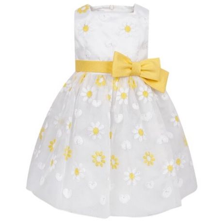 Платье ColoriChiari размер 104, белый/желтый/цветочный принт