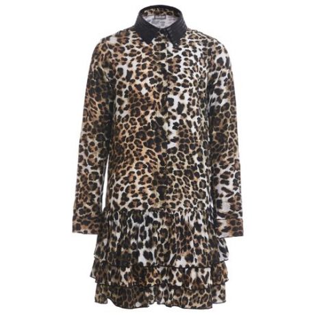 Платье Gulliver размер 152, леопардовый