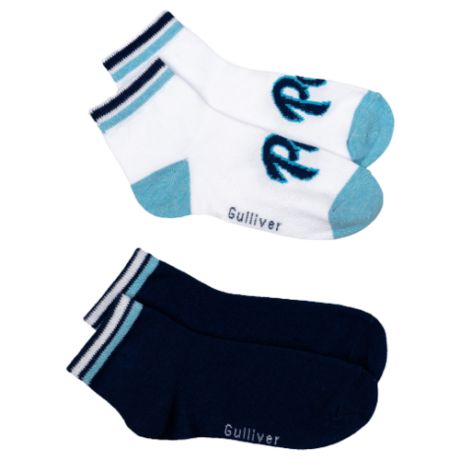 Носки Gulliver Baby комплект 2 пары размер 26-28, белый/синий