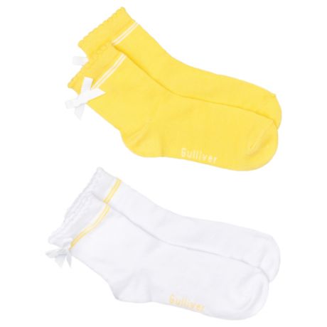 Носки Gulliver Baby комплект 2 пары размер 18-20, белый/желтый