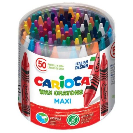 Carioca Восковые мелки Wax Crayons, 50 шт