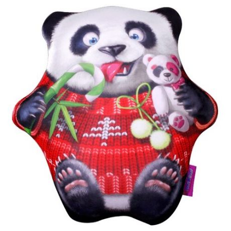 Игрушка-антистресс Мнушки Панда сладкоежка красная 28 см