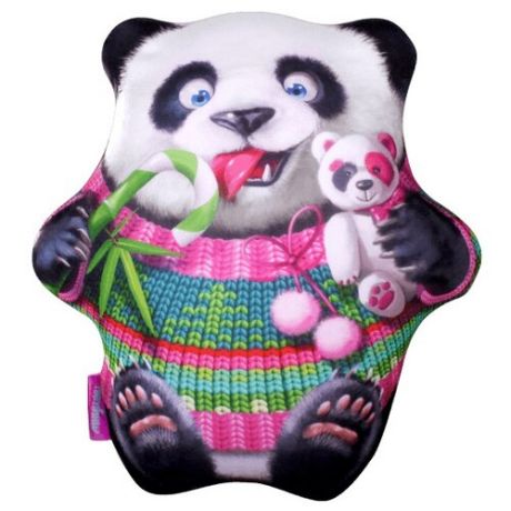 Игрушка-антистресс Мнушки Панда сладкоежка розовая 28 см