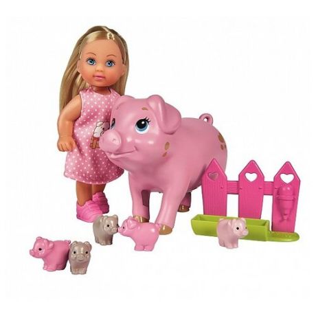 Кукла Simba Еви со свинкой и поросятами, 12 см, 5733337