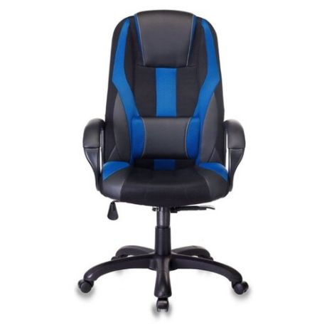 Компьютерное кресло Бюрократ VIKING-9 игровое, обивка: текстиль/искусственная кожа, цвет: черный/синий