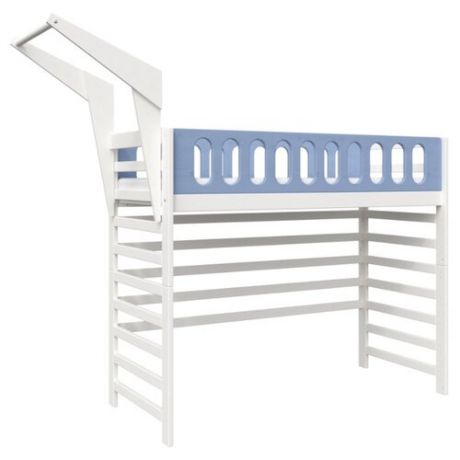 Кровать-чердак детская Domus Mia Loft Beta, размер (ДхШ): 185.6х92 см, спальное место (ДхШ): 180х80 см, каркас: массив дерева, цвет: голубой
