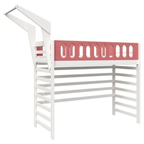 Кровать-чердак детская Domus Mia Loft Beta, размер (ДхШ): 185.6х92 см, спальное место (ДхШ): 180х80 см, каркас: массив дерева, цвет: розовый