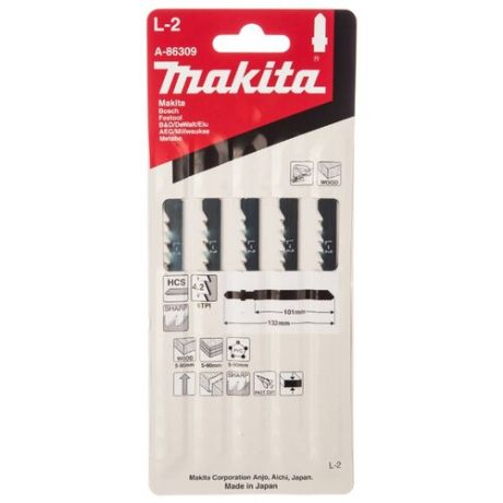 Набор пилок для лобзика Makita А-86309 5 шт.