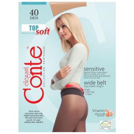 Колготки Conte Elegant Top Soft 40 den, размер 4, natural (бежевый)