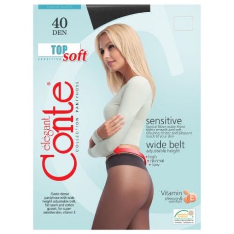 Колготки Conte Elegant Top Soft 40 den, размер 3, nero (черный)