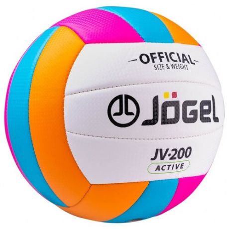 Волейбольный мяч Jögel JV-200 оранжевый/голубой/розовый/белый