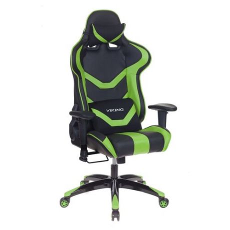 Компьютерное кресло Бюрократ CH-772 игровое, обивка: искусственная кожа, цвет: черный/зеленый