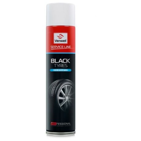 Очиститель Venwell Пена для шин Black Tyres, 600 мл 1 шт.