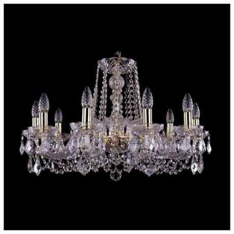 Люстра Bohemia Ivele Crystal 1402/10/240/G/Leafs, E14, 400 Вт