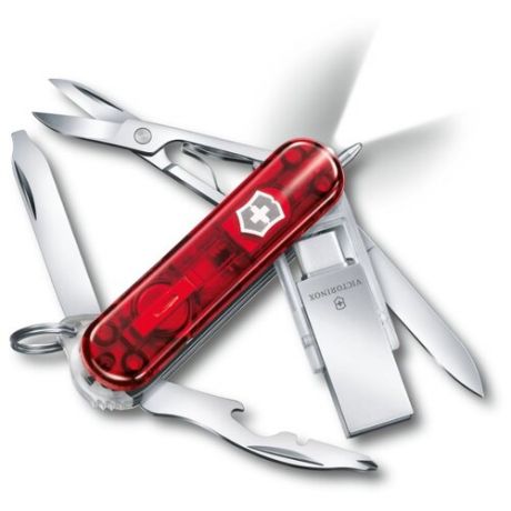 Нож многофункциональный VICTORINOX Midnite Manager@work (4.6336.TG16) (11 функций) полупрозрачный красный