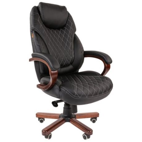 Компьютерное кресло Chairman 406 для руководителя, обивка: искусственная кожа, цвет: черное