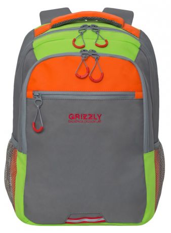 Мужской рюкзак Grizzly, серый, оранжевый