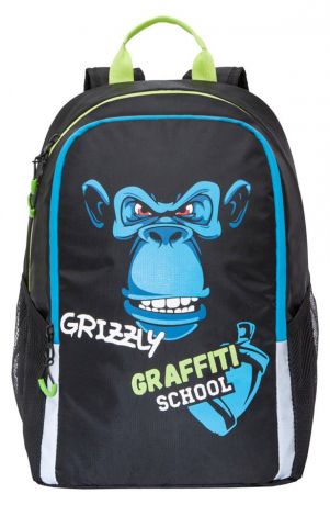 Школьный рюкзак Grizzly для мальчика, черный
