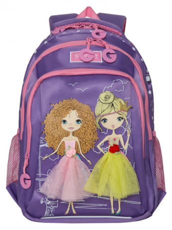 Школьный рюкзак Grizzly для девочки, фиолетовый