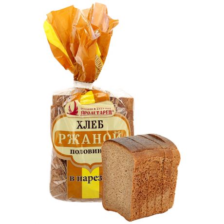 Хлеб Пролетарец "Ржаной" половинка в нарезке, 350г