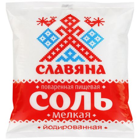 Соль Славяна мелкая поваренная пищевая самосадочная йодированная, 1кг