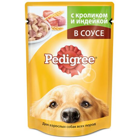 Корм для собак Pedigree с кроликом и индейкой в соусе, 100г