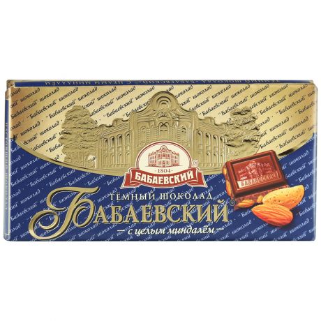 Шоколад Бабаевский 55% темный с миндалем, 100 г