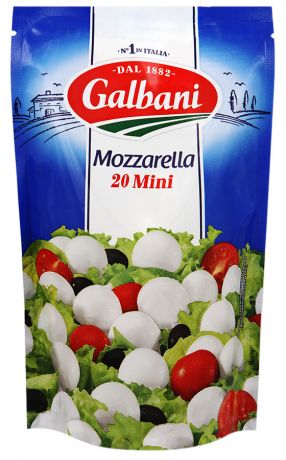 Сыр мягкий Galbani Моцарелла Mini 45% 150 г (20 шариков по 7,5г)