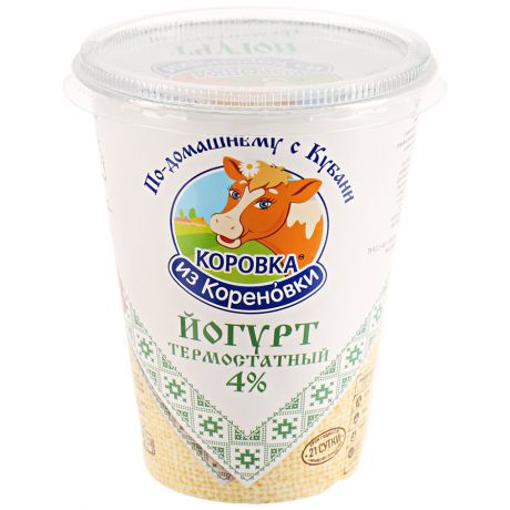 Йогурт Коровка из Кореновки термостатный 4% 350 г