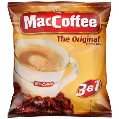 Напиток MacCoffee The Original кофейный порционный растворимый 3 в 1 25 пакетиков по 20 г