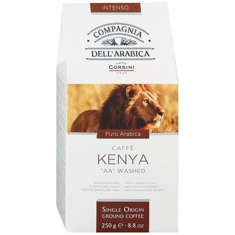 Кофе Dell`Arabica Kenya AA Washed молотый в вакуумной упаковке 250 г