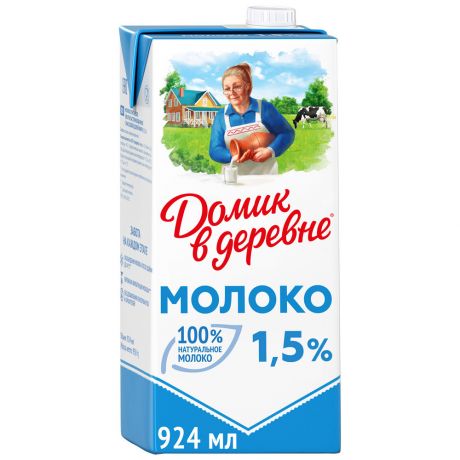 Молоко Домик в деревне 1.5% 950 г