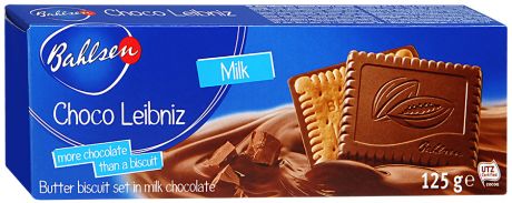Печенье Bahlsen Choco Leibniz в молочном шоколаде 125г