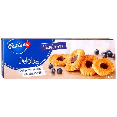 Печенье Bahlsen Deloba слоеное с джемом из черники 100г