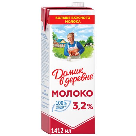 Молоко Домик в деревне ультрапастеризованное 3.2% 1.45 кг