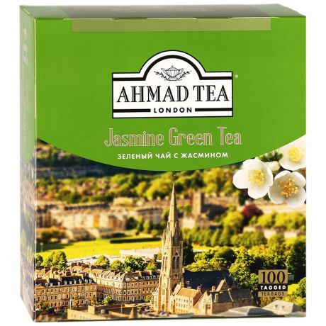 Чай Ahmad Tea зеленый листовой с жасмином 100 пакетиков по 2 г