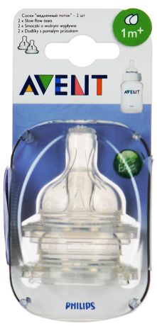 Соска для бутылочки Philips Avent серии Anti-colic медленный поток SCF632/27 от 1 месяца (2 штуки)