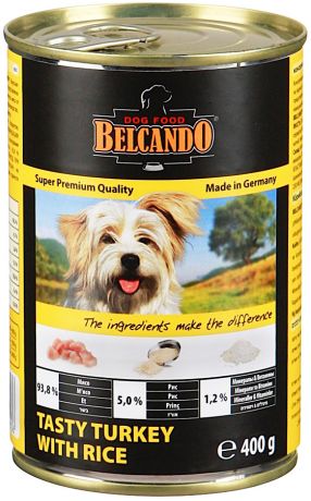 Корм для собак Belcando индейка с рисом, 400г ж/б