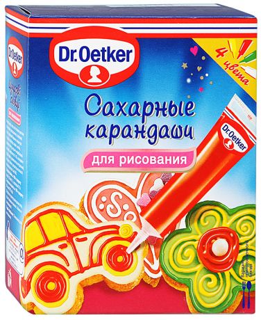 Сахарные карандаши Dr.Oetker для рисования (украшения десертов) 76г